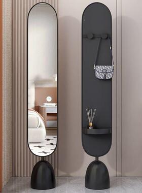 落地穿衣镜厅卧室家用角落全身镜红可旋极简网轻客奢转FZD试衣镜