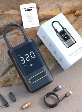 迷你便OUS携自式行车电充动汽车轮胎气打筒气泵手持无线充电车载