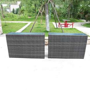 户外藤编花箱 室外花园植物种植箱藤制花槽组合 餐厅隔断室外花槽