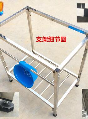 厨厚简易不盆锈钢水支槽单槽双槽大单槽带架水洗房80054菜盆洗碗