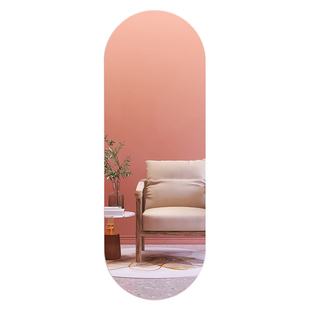 全身镜椭圆北欧g轻奢无框穿衣镜 网红ins试衣壁挂粘贴镜子5MM银镜