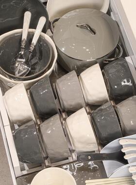 手捏下碗碟釉餐具套装用轻奢彩风厨具盘子碗全套高卡洛斯家级感锅