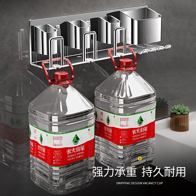 高端2025新款电m动牙刷置物架壁挂高级感304不锈钢牙膏一家四口