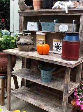 户庭院质复古多肉木花架置物柜外子花做园艺多层露台83927家具旧