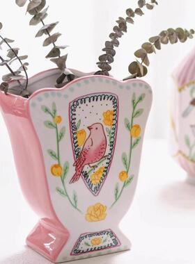 新款好看王尔德莺与瑰之歌玫养FTY花瓶浪漫小调陶瓷花夜瓶可以