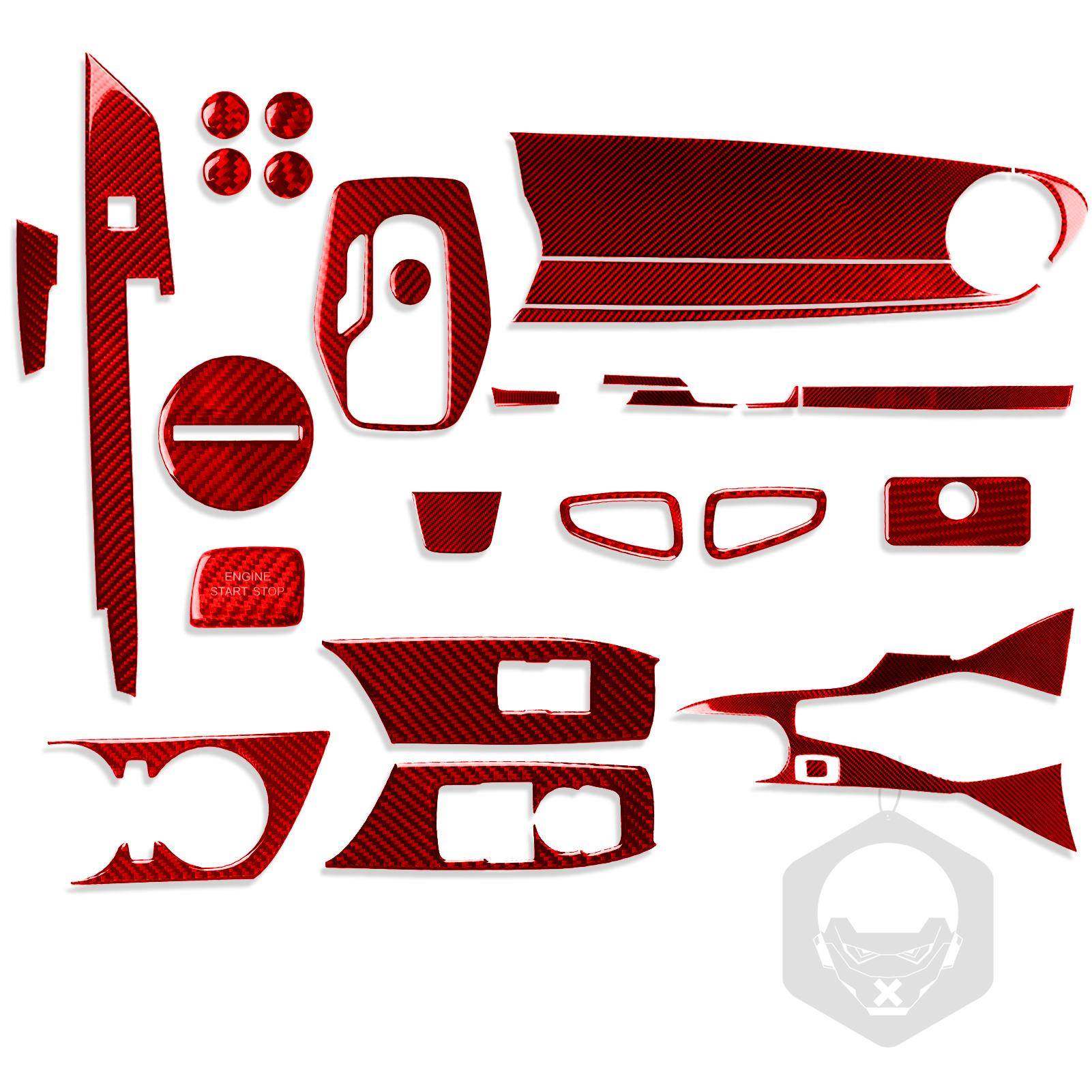 碳纤维内饰套装适用于科迈罗红色内饰装饰贴改装配件28件套