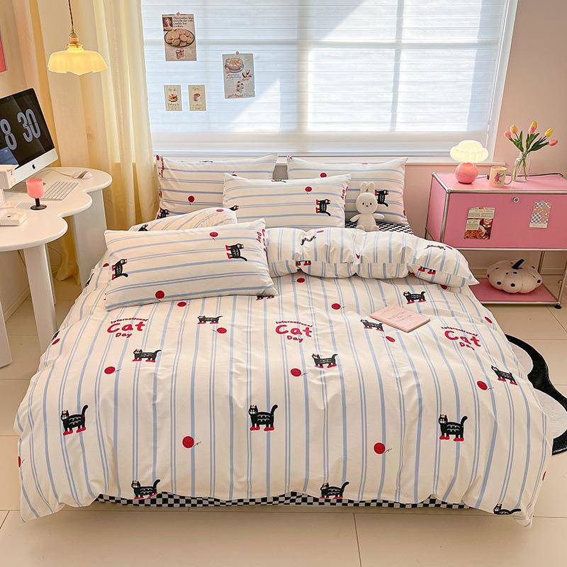 新款13372全棉100纯棉印花四件套学生宿舍三件套床单被套床上用品