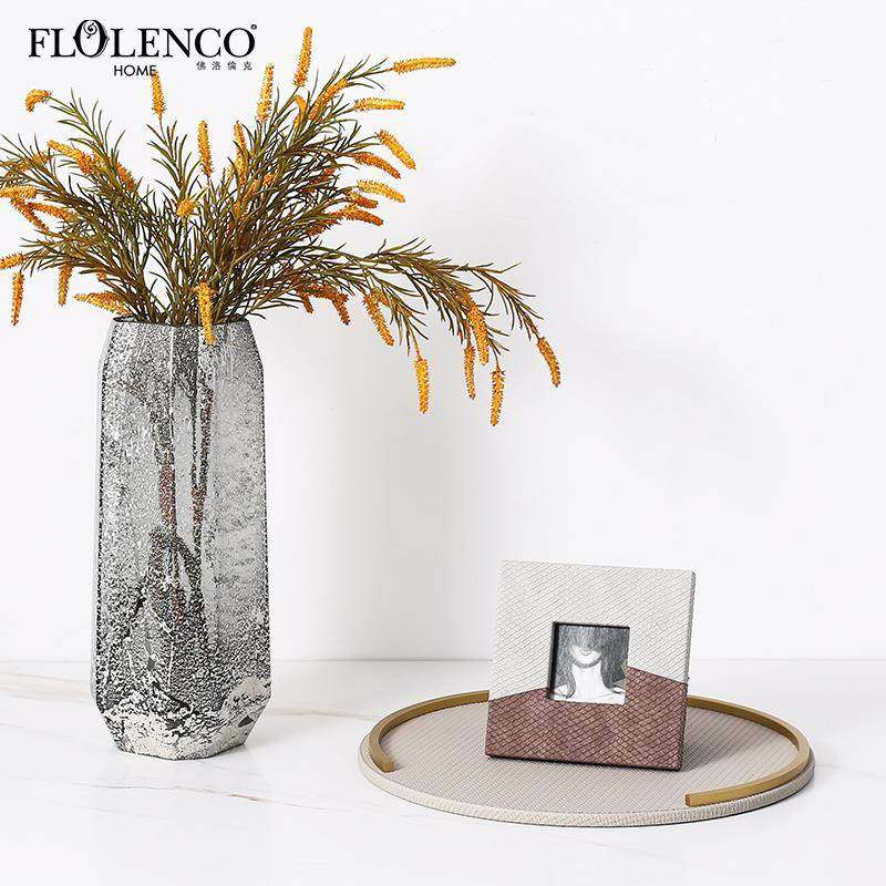 现代轻奢圆形金属皮革托盘样板间酒店客厅玄关桌面装饰收纳装饰品,节庆用品/礼品,新娘配件,淘宝优惠券,粉丝福利购,淘宝优惠卷