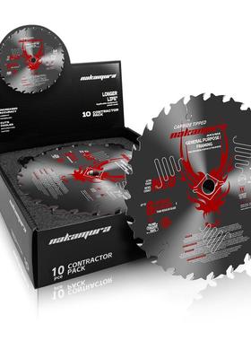 中村71/4英寸硬质合金AKUMA系列TCT10pcs木材切割184mm圆锯片24T