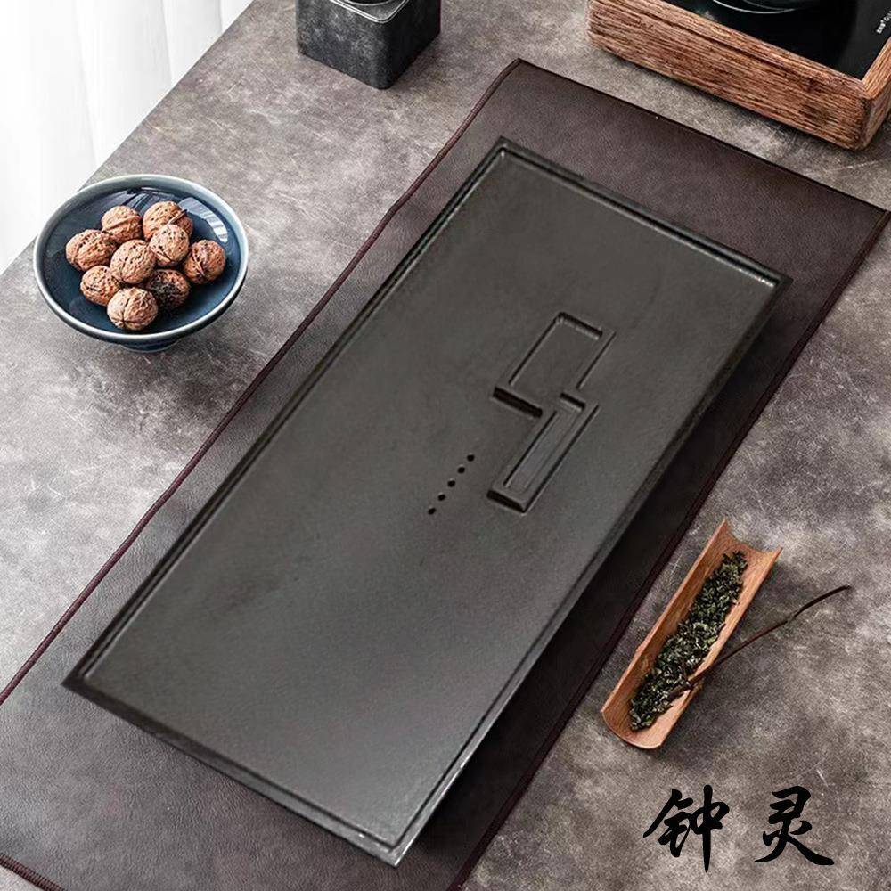 天然乌金石创意茶盘个性化设计办公室家里可用现代简约长方形
