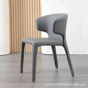 轻奢皮餐椅家用现代简约凳子靠背椅小户型餐桌椅子高级软包网红椅