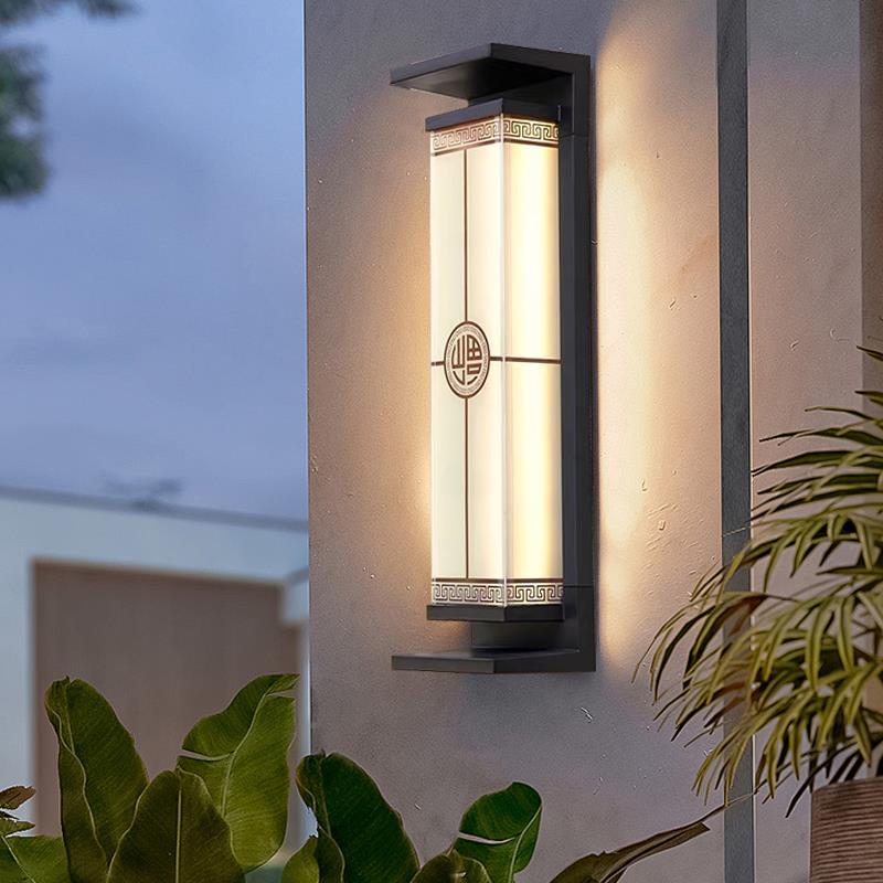 户外防水壁灯新中式太阳能外墙灯别墅庭院室外露台灯大门两侧柱灯