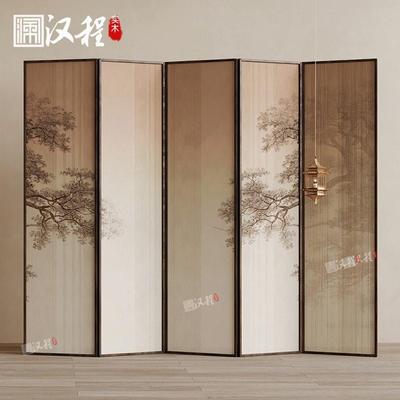 宋代美学屏风客厅卧室隔断玄关遮挡可折叠移动进门新中式背景装饰