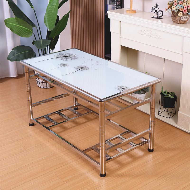 长方形不锈钢烤火桌子家用简易客厅茶几桌加厚多功能折叠烤火架子