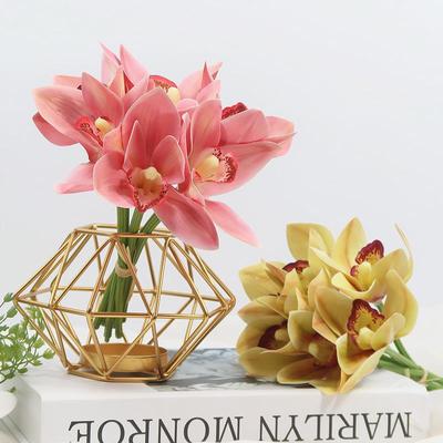 仿真兰花手感小蕙兰花束桌花浴室摆设装饰花艺会议桌摆花高质假花