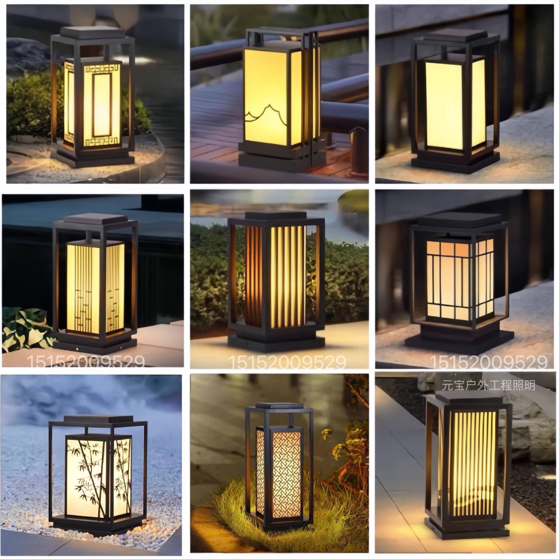 户外防水草坪灯新中式简约公园矮款落地灯园林景观别墅庭院柱头灯