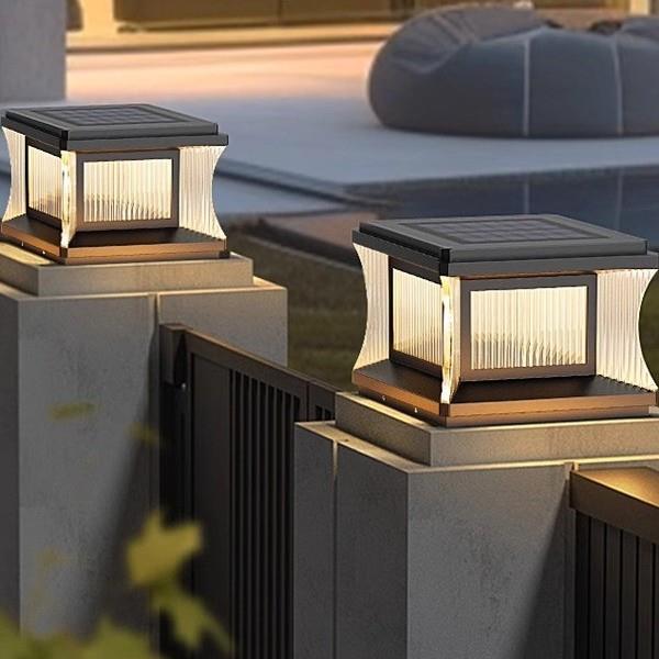 柱头灯太阳能门柱灯庭院柱子灯户外别墅大门灯防水室外院子围墙灯