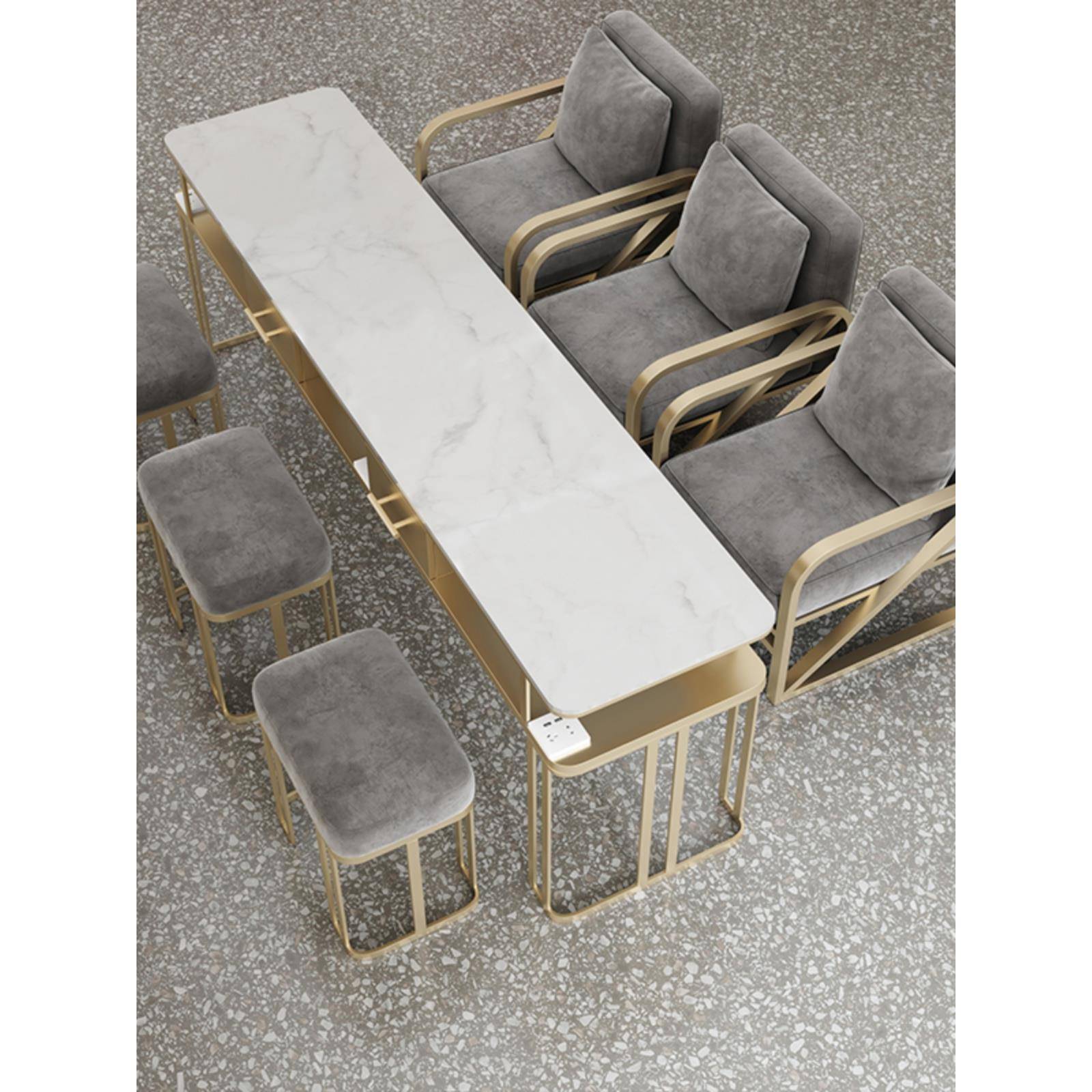 美甲桌椅套装单双三人网红烤漆特价款美甲台全套修甲桌美甲店桌子