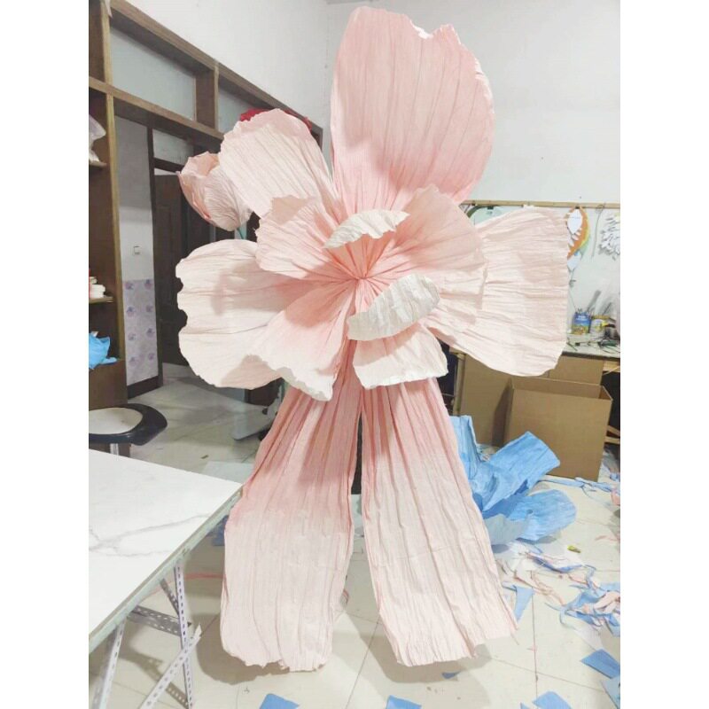 巨型美塑白色纸花大型婚礼婚庆花装饰手工褶皱纸艺花橱窗美陈花