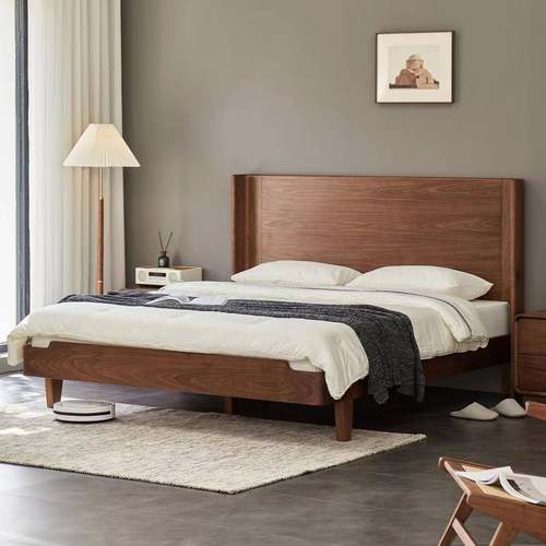 fas级黑胡桃全实木床双人床现代简约风1.51.8米主卧