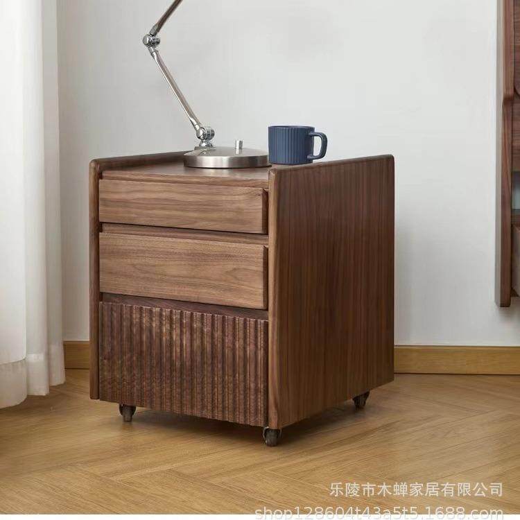 黑胡桃木床头柜全实木轻奢可移动床边柜北欧卧室储物柜客厅收纳柜,农用物资,其他肥料,淘宝优惠券,粉丝福利购,淘宝优惠卷