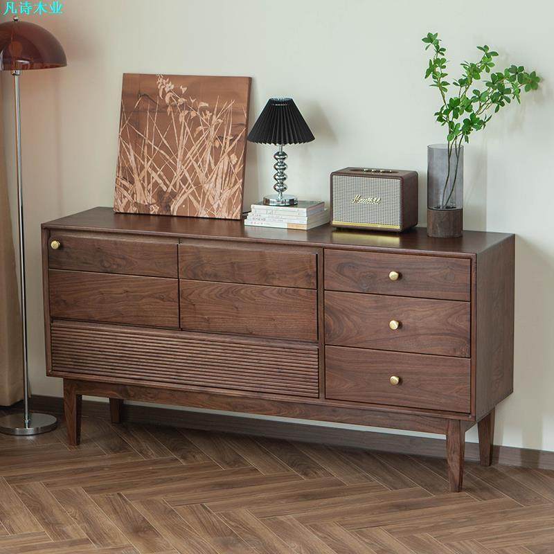 北美黑胡桃八斗柜简约实木卧室客厅置物抽屉柜储物收纳柜带抽屉,节庆用品/礼品,新娘配件,淘宝优惠券,粉丝福利购,淘宝优惠卷