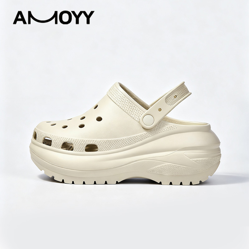 amoyy洞洞鞋情侣款男女厚底增高