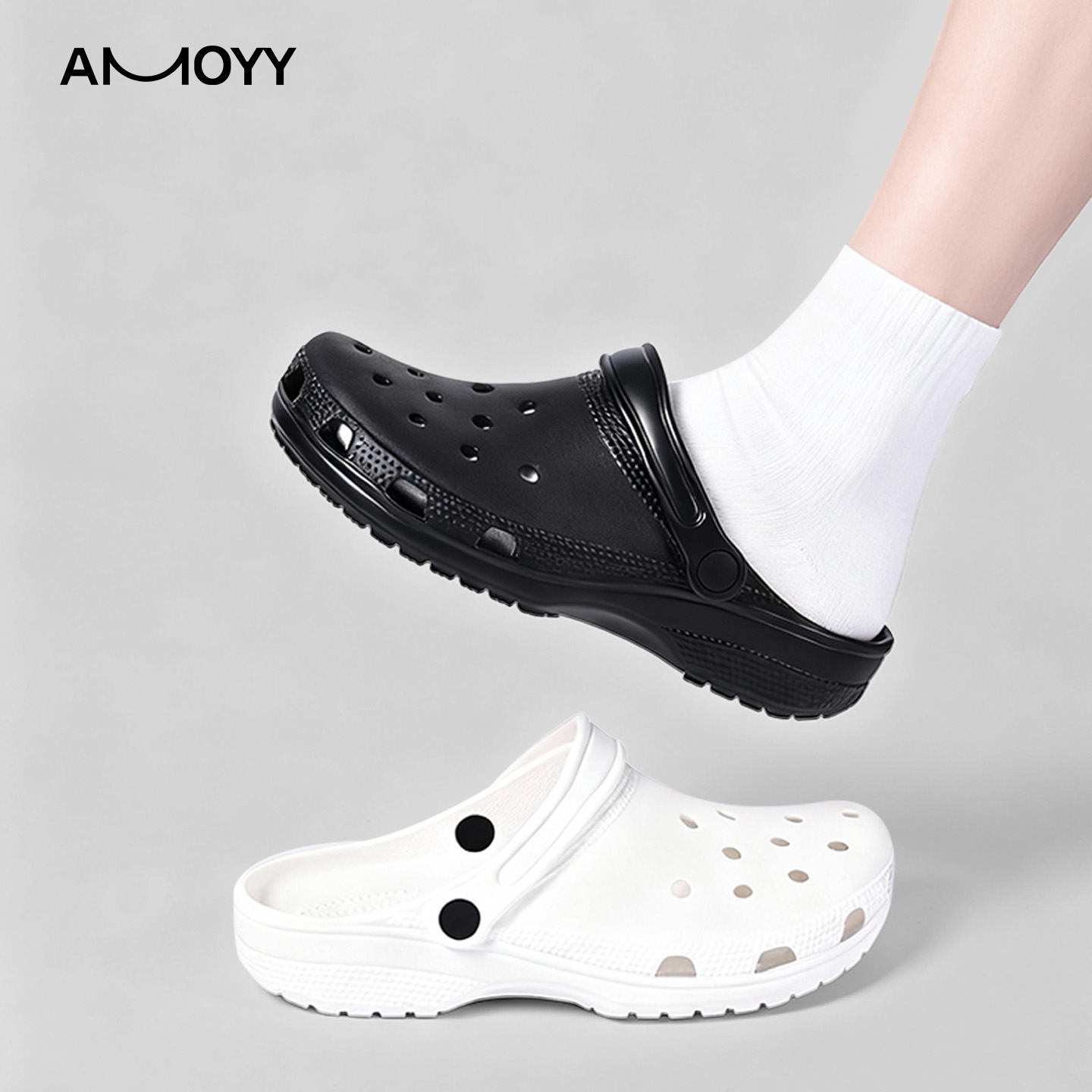 amoyy洞洞鞋女户外运动情侣鞋