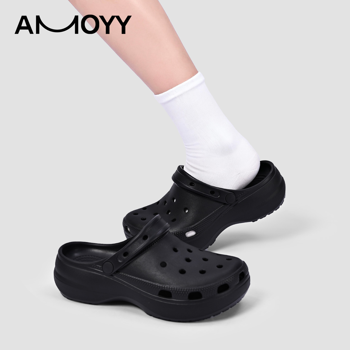 amoyy洞洞鞋女款2025秋季新款