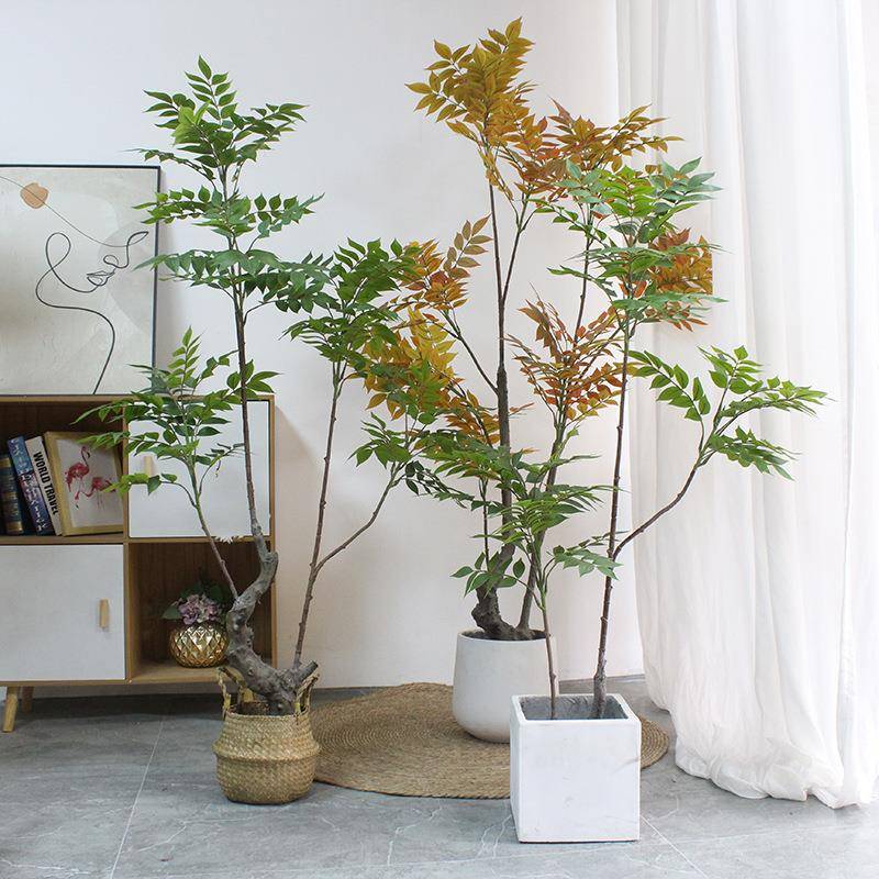仿真绿植漆树假树仿真植物工厂直售家居卧室阳台景观陈美装饰盆栽