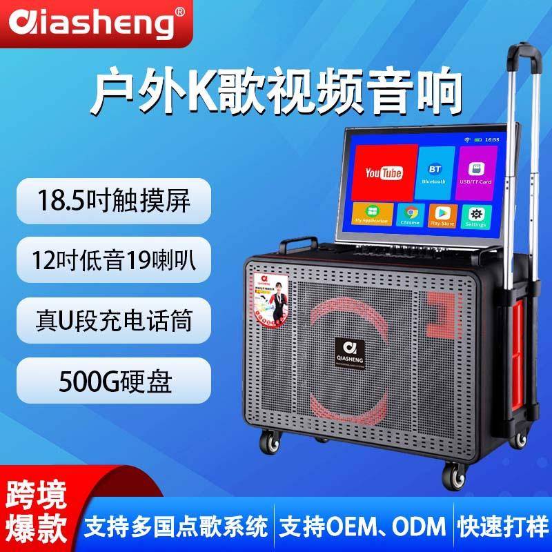 广场舞音响带显示屏翻盖户外移动拉杆音箱家用K歌视频一体机