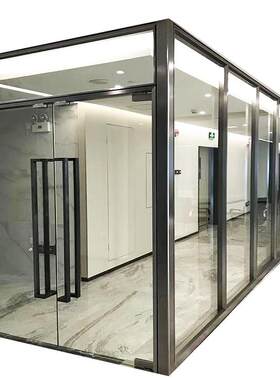 江苏玻璃隔断办公室高隔断铝合金百叶窗成品双层玻璃屏风