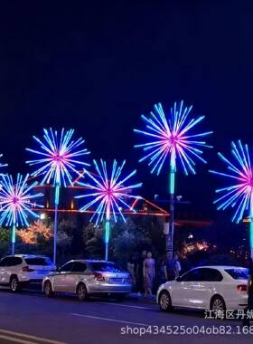 led数码烟花灯户外动态造型灯庭院装饰景观灯工程风车灯喷泉灯