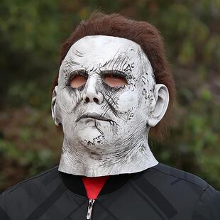 新款万圣节梅杰面具麦克梅尔电影月光光心慌慌搞怪乳胶头套现货