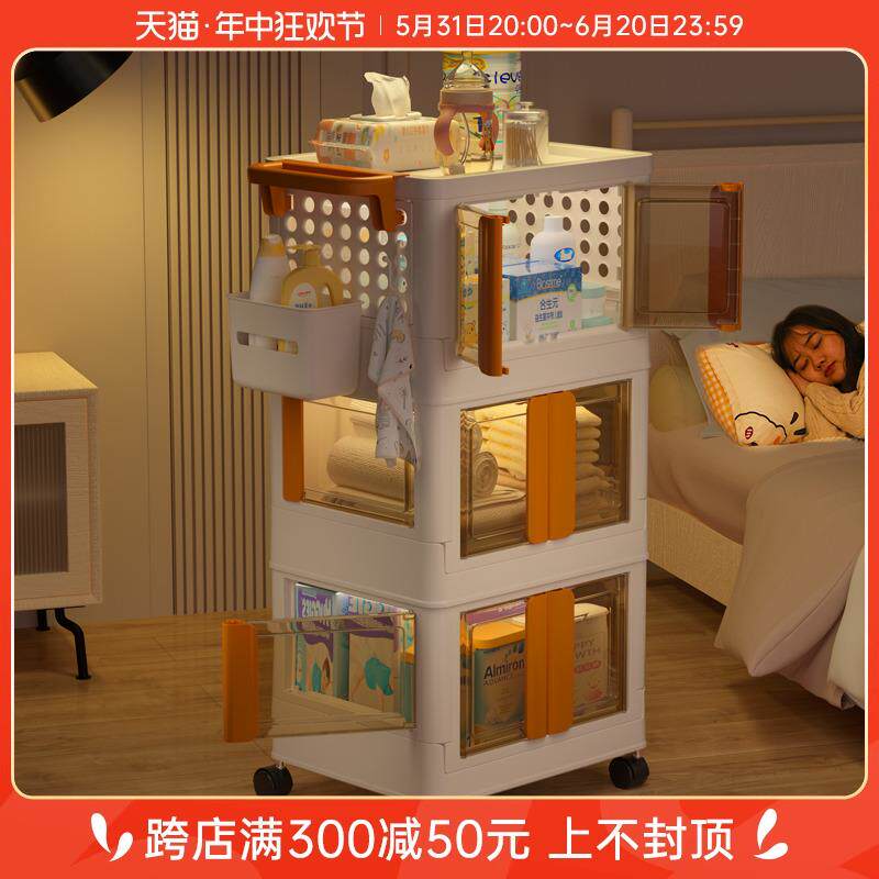 ALI6婴儿用品推车置物架卧室床边新生儿储物架一站式宝宝喂养台收