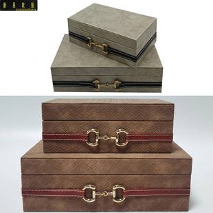 新中式首饰盒轻奢工艺装饰衣帽间收纳盒样酒店酒柜家具城软装摆件