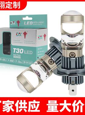 T30直插式小透镜LED车灯H7H1大功率高亮聚光改装远近光LED前大灯
