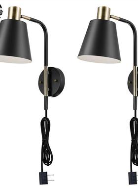 美式复古铁艺客厅壁灯浴室卧室床头插入式墙壁灯WALLLIGHT