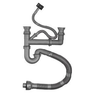 达威尔厨房双槽侧托溢水适配下水头下水管尺寸50mm水槽配件