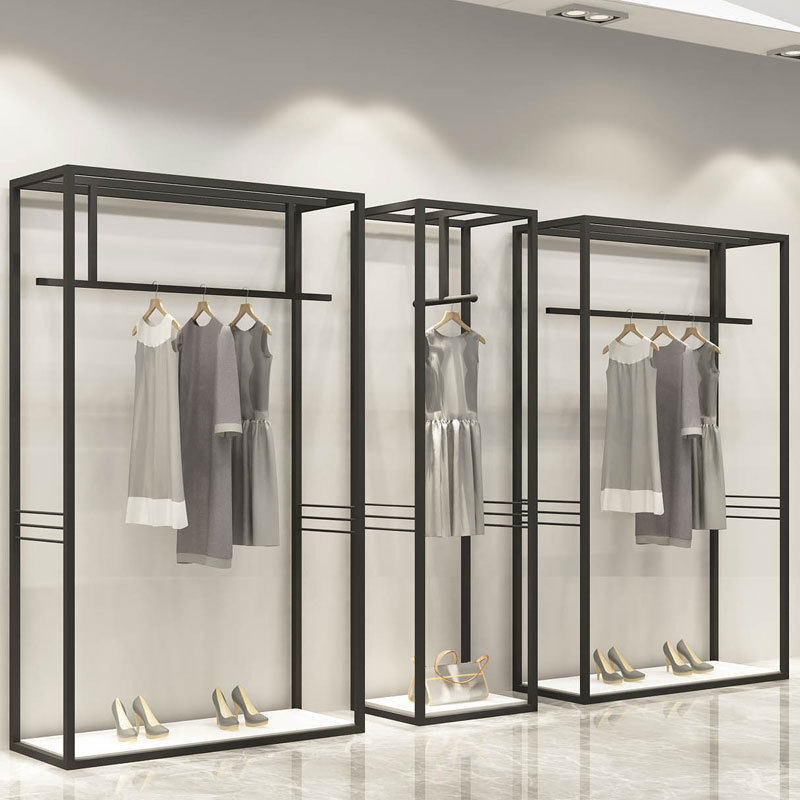 服装店落地式白色正挂展示架