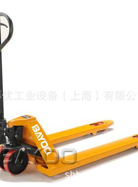 BAYOO拜优手动液压搬运车载重2吨,外宽680mm升降平台车