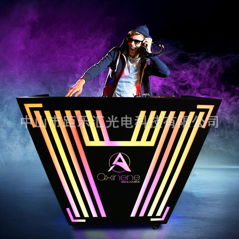 新款酒吧铁艺发光dj台夜店KTV深渊电音包厢派对可移动个性打碟台