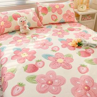 加厚老粗布纯棉100全棉床单单件棉麻被单单人帆布床笠三件套1.5米