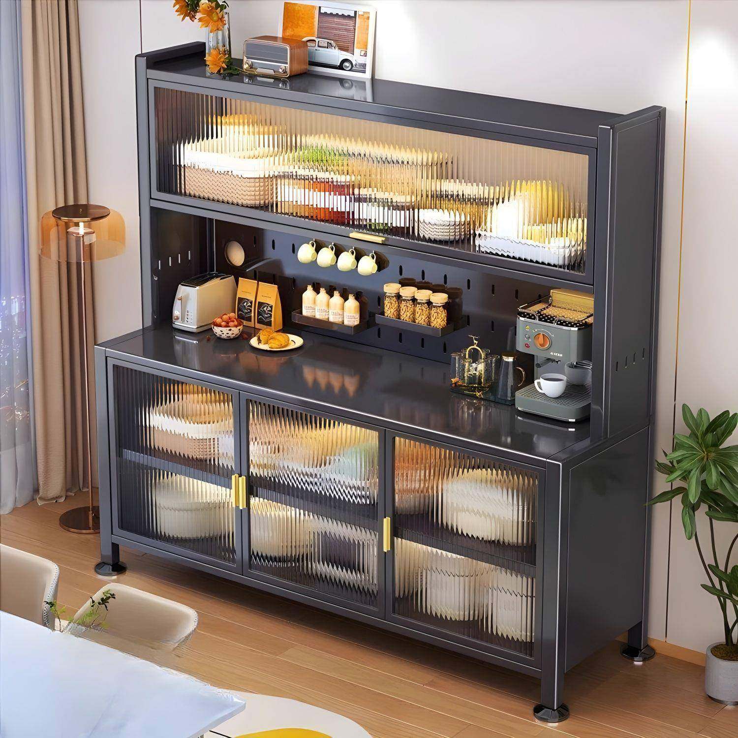 厨房置物架落地多层钢制餐边收纳防尘柜多功能微波炉烤箱碗储物柜,鲜花速递/花卉仿真/绿植园艺,割草机/草坪机,淘宝优惠券,粉丝福利购,淘宝优惠卷