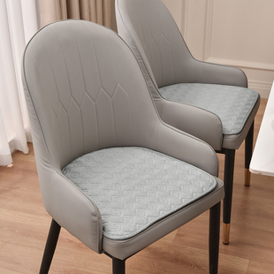 欧式轻奢餐桌椅坐垫定制家用马蹄形皮椅子座垫薄款透气防滑屁垫夏