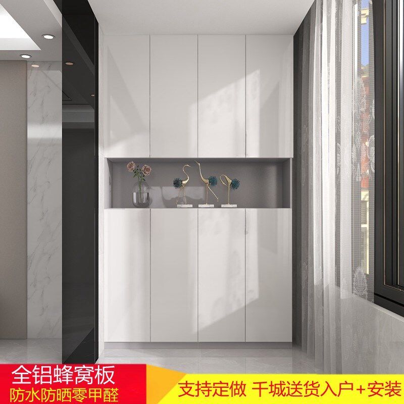 阳台全铝铝合金蜂窝整板储物柜收纳柜落地杂物柜防水防潮衣柜定制