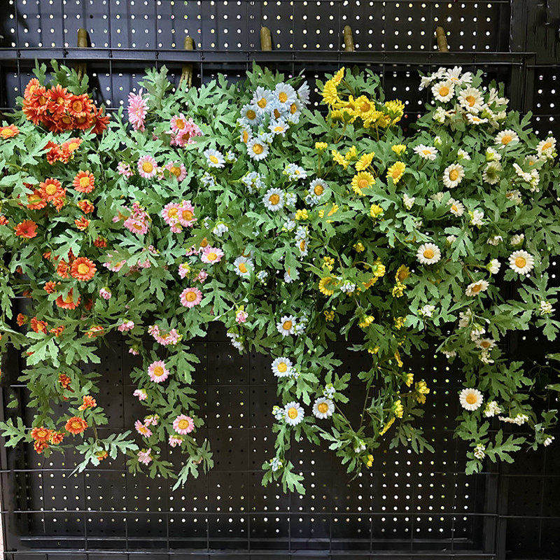 仿真太阳花花藤森系小雏菊藤蔓假花挂壁绿植管道吊顶垂挂装饰花艺