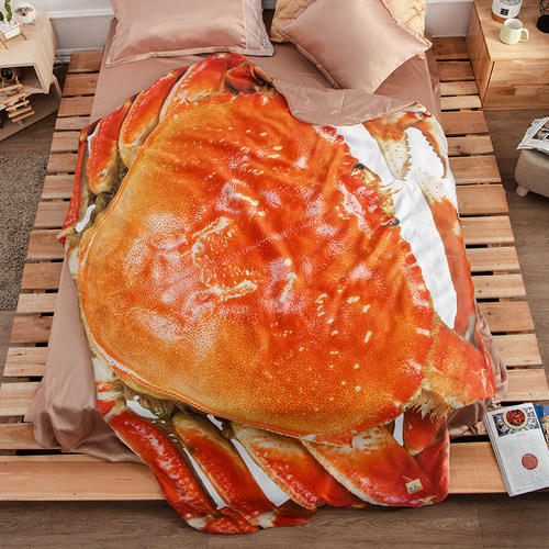 仿真螃蟹空调被夏凉被创意大闸蟹薄被子夏季幼儿小孩单人春秋夏被