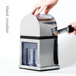 高品质方形/圆形手摇刨冰机餐厅ABS塑料手摇碎冰机手动车载便携式