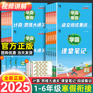 2025学霸的寒假衔接作业小学一二三四五六年级语文课堂笔记预科班数学计算思维大通关人教北师版江苏教版同步训练习册寒假作业本